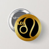 LÖWE-GOLDtierkreis-ZEICHEN Button (Vorne & Hinten)
