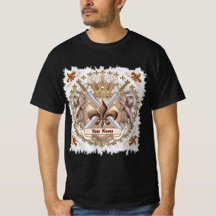 Löwe Griffin Schild Familienwappen Nachname T-Shirt