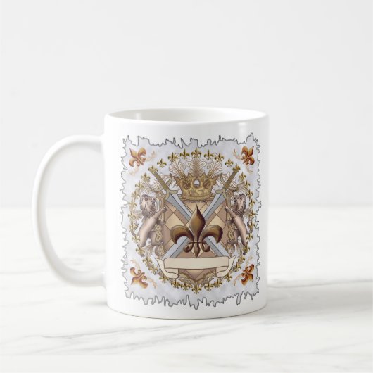 Löwe Griffin Schild Nachname Kaffeetasse (Links)