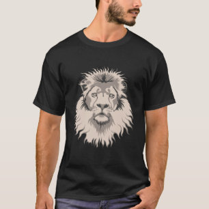 Löwe-grundlegendes Hauptschwarzes T-Shirt