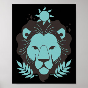 Löwe Halloween Sternzeichen Horoskop Astrologie Poster