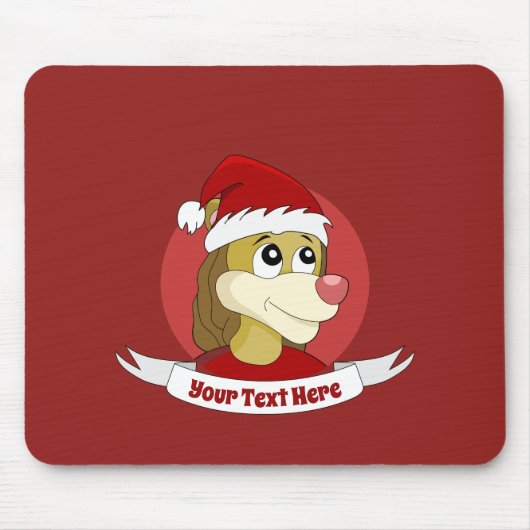 Löwe hält ein Fußball-Cartoon-Mauspad Mousepad (Vorne)