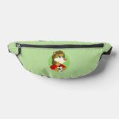 Löwe hält Fußball-Cartoon  Bauchtasche (Ablage )