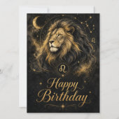Löwe Happy Birthday Sternzeichen Design (Vorderseite)