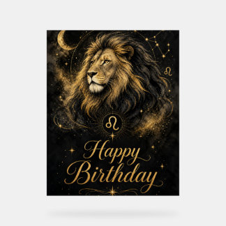 Löwe Happy Birthday Sternzeichen Design Acrylschild