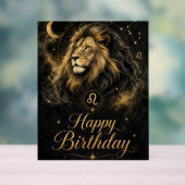 Löwe Happy Birthday Sternzeichen Design Acrylschild (Neutral)