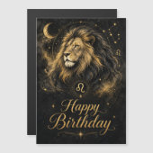 Löwe Happy Birthday Sternzeichen Design Magnetkarte (Vorne/Hinten)