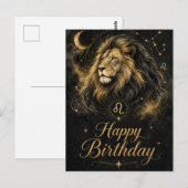 Löwe Happy Birthday Sternzeichen Design Postkarte (Vorne/Hinten)