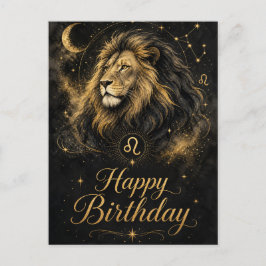 Löwe Happy Birthday Sternzeichen Design Postkarte