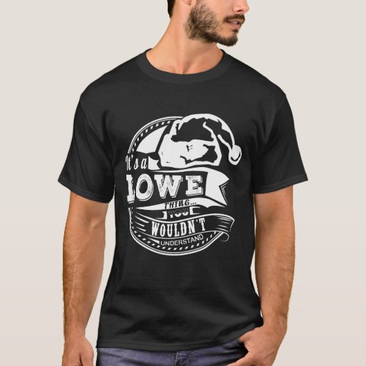Lowe - Hat Xmas Personalisierter Name T-Shirt (Vorderseite)