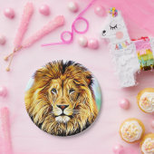 Löwe-Hauptdigital-Malerei Pappteller (Party)