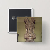 Löwe-Hauptstadt von der Säule des Kaisers Ashoka Button (Vorne & Hinten)