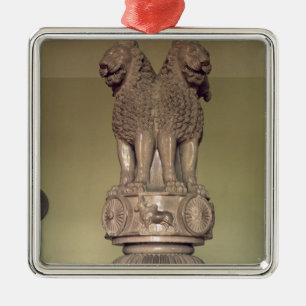 Löwe-Hauptstadt von der Säule des Kaisers Ashoka Silbernes Ornament