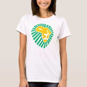 Löwe HauptWaka-waka gelber blauer Frauen-T - Shir T-Shirt