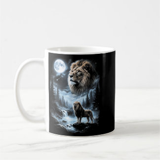 Löwe heult zum Mond 90er Retro Safari Tier Kaffeetasse