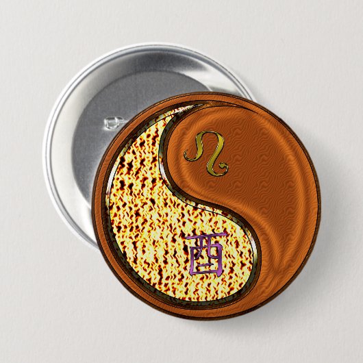 Löwe & Holz Hahn Button (Vorne & Hinten)