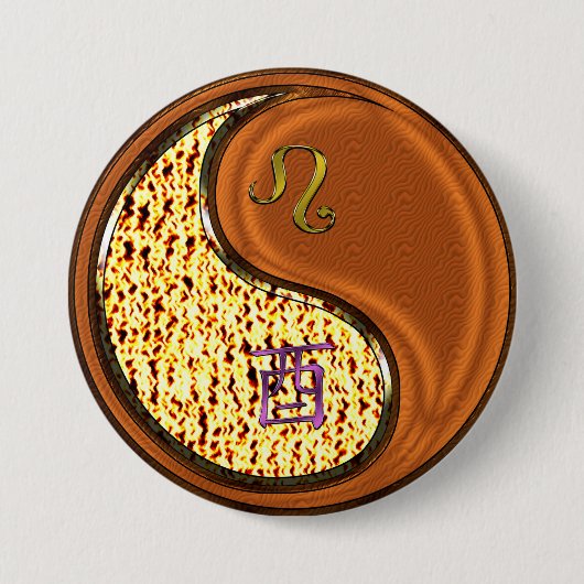Löwe & Holz Hahn Button (Vorderseite)