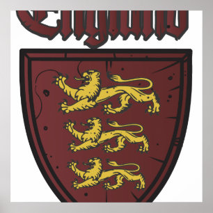 Löwe-hölzernes Schild Englands drei