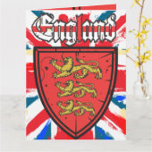 Löwe-hölzernes Schild Englands drei Karte (Gelbe Blume)