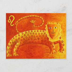 Löwe Horoskop Sternzeichen Tierkreiszeichen Postkarte