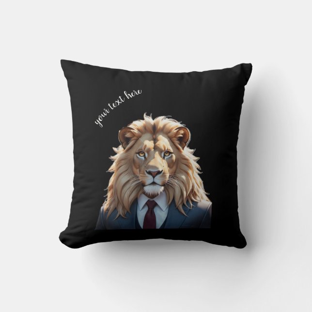 Löwe im Anzug Kissen (Vorderseite)