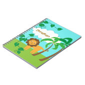 Löwe im Dschungel mit den Palmen personalisiert Notizblock (Linke Seite)