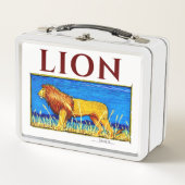 Löwe im großen Gras Metall Brotdose (Vorderseite)