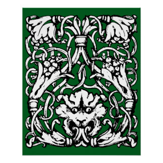 Löwe im Knotenwerkstil aus dem frühen 20. Jahrhund Poster