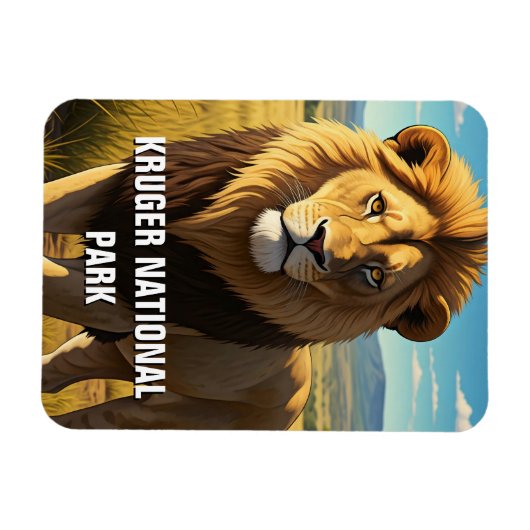 Löwe im Kruger Nationalpark Südafrika Magnet (Horizontal)