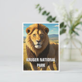 Löwe im Kruger Nationalpark Südafrika Postkarte (Stehend Vorderseite)