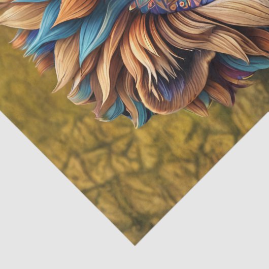 Löwe im Strudel für Decoupage Seidenpapier (Detail)