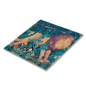 Löwe im Wald, Keramikfliese von William Morris (Seite)