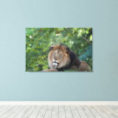 Löwe im Wald Leinwanddruck (Insitu (Holzboden))