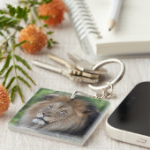 Löwe im Wald Schlüsselanhänger (Vorderseite rechts)