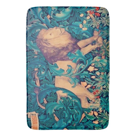 Löwe im Wald, William Morris Bath Mat Badematte (Vorderseite Vertikal)