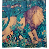 Löwe im Wald, William Morris Duschvorhang (Vorderseite)