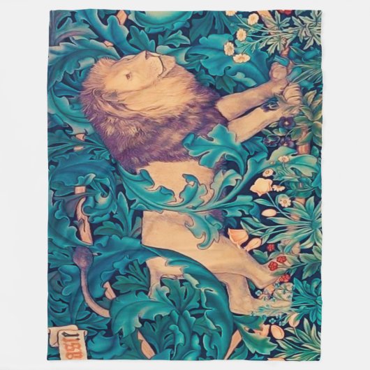 Löwe im Wald, William Morris Fleecedecke (Vorderseite)
