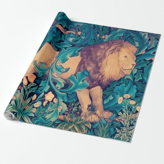 Löwe im Wald, William Morris Geschenkpapier (Ungerollt)