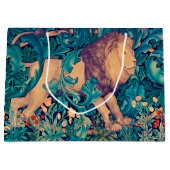 Löwe im Wald, William Morris große Geschenktasche Geschenktüte (Vorderseite)