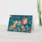 Löwe im Wald, William Morris Karte (Vorderseite)