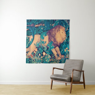 Löwe im Wald, William Morris Tapestry Wandteppich