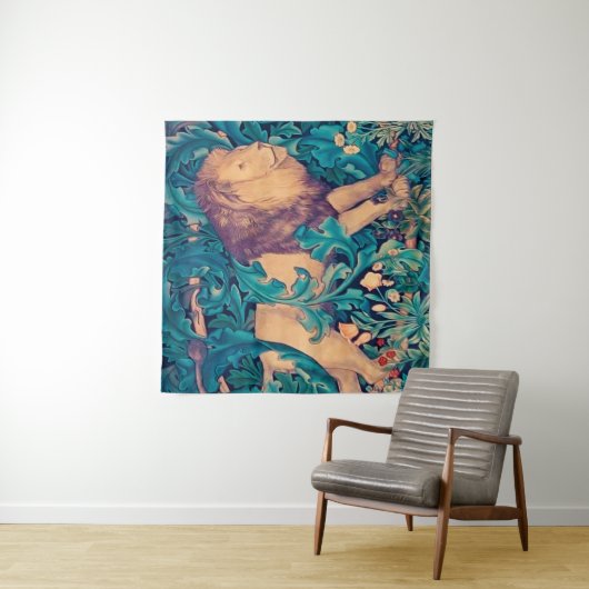 Löwe im Wald, William Morris Tapestry Wandteppich (Beispiel)