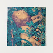 Löwe im Wald, William Morris Tapestry Wandteppich (Vorderseite)