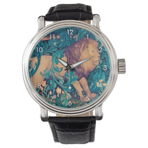 Löwe im Wald, William Morris Watch Armbanduhr