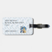 Löwe in Blau und Braun für Letter L Boys Gepäckanhänger (Rückseite horizontal)