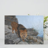 Löwe in den Bergen Karte (Stehend Vorderseite)