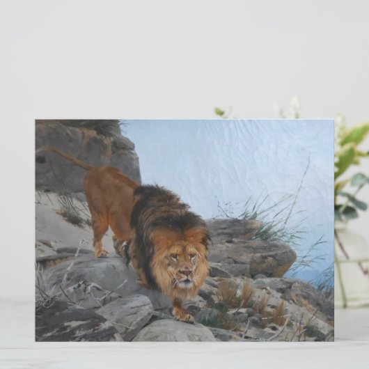 Löwe in den Bergen Karte (Stehend Vorderseite)