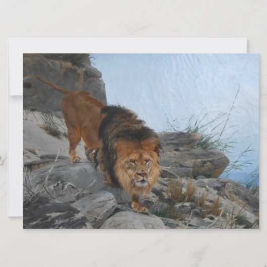 Löwe in den Bergen Karte (Vorderseite)