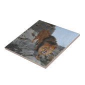 Löwe in den Bergen (von Richard Friese) Fliese (Seite)