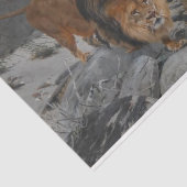 Löwe in den Bergen (von Richard Friese) Seidenpapier (Ausschnitt)